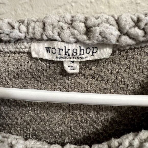 Workshop Republic Clothing Sherpa Fleece Pullover Cozy Winter Sweater Medium - Picture 3 of 5